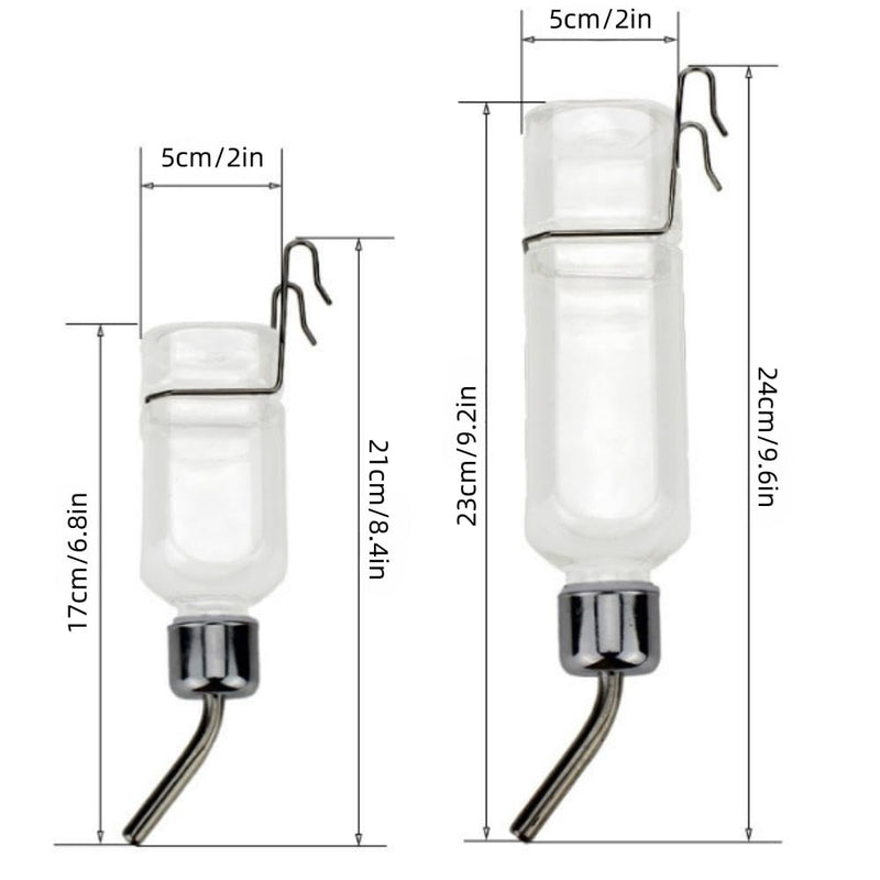 2 Pcs Pet Cage Water Bottle No Drip Small Animal Water Bottle, Hanging Waterer for Rabbit, Guinea Pig, Hedgehog, Squirrel, Rat, Chinchilla, Hamster Dispenser Bottle - BeesActive Australia