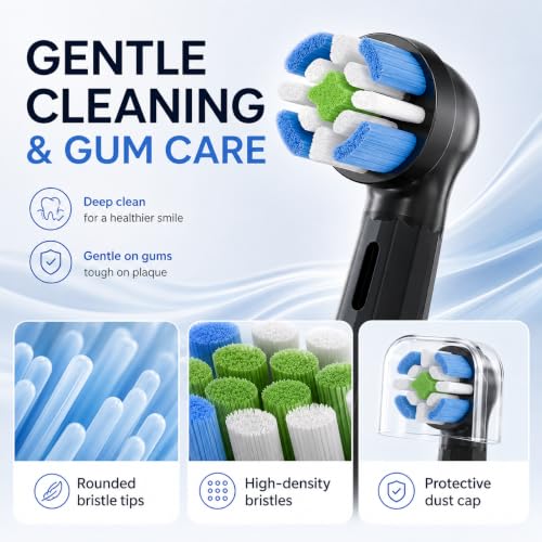 Replacement Brush Heads Compatible with Oral iO,Black 8 Pack Black