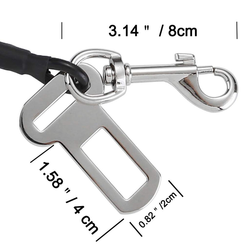 ACBungji Car Pet Dog Cat Seat Safety Belt Latch Buckle No-Chew Leash Restraint Harness Coated Stainless Steel Heavy Duty Isofix Connector Small Medium Large (39 INCH) 39 INCH - BeesActive Australia