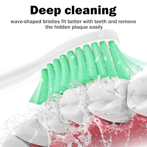 Replacement Toothbrush Heads for Philips Sonicare E-Series/Essence/Xtreme/Elite and Other Screw-on Electric Toothbrush Models, 12 Pack, Dupont Bristles 12 Count (Pack of 1)