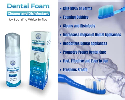 Pearldent Dental Foam - Cleans and Sterilizes Removable Dental and Ortho Appliances - Up to 4 Months Supply. Great for Aligners, Retainers, Mouth Guards.