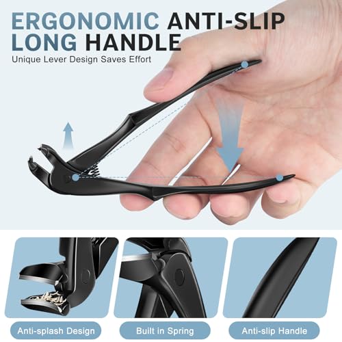 2026 Long Handle Toenail Clippers for Seniors, Angled Head Very Sharp Nail Clippers with Wide Opening for Men Wome, Toenail Clipper with Catcher for Thick Toenails and Fingernails