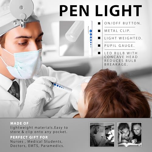 7pc Diagnostic Percussion Set - Comprehensive Kit for Accurate Reflex Testing and Examinations, Includes Tuning Fork, Hammers, Pinwheel, Pupil Gauge Penlight, and EMT Scissors