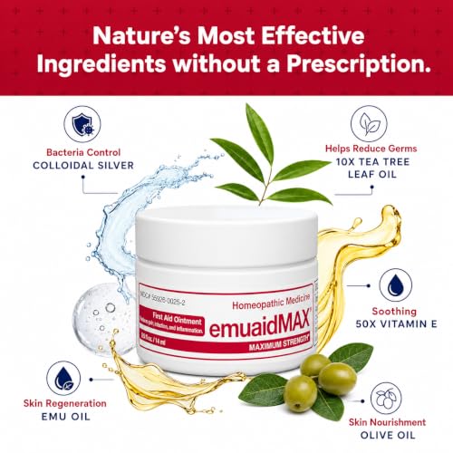 EMUAIDMAX First Aid Ointment for Eczema-Prone, Dry & Itchy Skin, 0.5 oz 0.5 Ounce (Pack of 1)