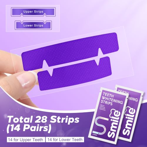 Purple Teeth Whitening Strips for Sensitive Teeth 28 Count Whitener Strips Upgraded Purple 1 Count (Pack of 28)