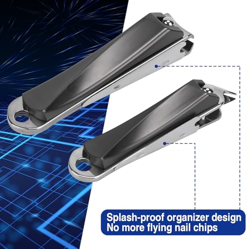 Ingrown Toenail Clippers for Thick Nails (2-Pack) - Professional Grade Stainless Steel Nail Clipper Kit with Anti-Splash Design - Effective Ingrown Nail Removal for Men & Women