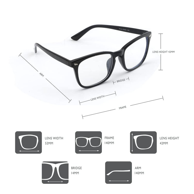 2 Pack, Blue Light Glasses for Women, Blue Light Glasses, Blue Light Glasses Men, Bluelight Glasses Womens, Computer Glasses Black + Transparent - BeesActive Australia