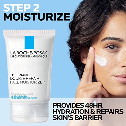 La Roche-Posay Toleriane Double Repair Gentle Skin Care Set for Dry Skin 5.07 Fl Oz (Pack of 1) 5.07 Fl Oz (with Travel Hydrating Cleanser)