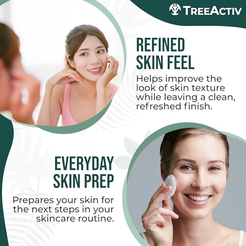 TreeActiv Balancing Herbal Toner | Facial Skin Moisturizer | Witch Hazel | Rose Water | Clary Sage | Tea Tree | Natural Astringent | Alcohol-Free | Reduce Oily Face Acne | Men, Women, Teens | 4 fl oz