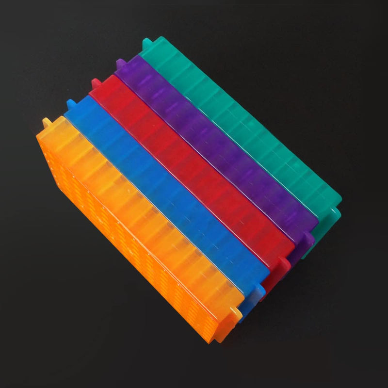 5PCS Tube Rack,Test Tube Rack with Double Panel 96 Positions for Microcentrifuge Tubes 0.5ml/1.5ml/2ml and Refrigeration Tubes 1.8ml