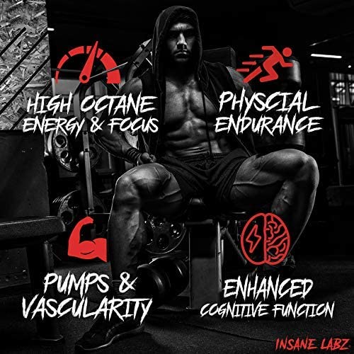 Insane Labz Psychotic Gold, High Stimulant Pre Workout Powder, Extreme Lasting Energy Focus, Pumps and Endurance with Beta Alanine, DMAE Bitartrate, NO Booster (35 Servings, Watermelon) 7.1 Ounce (Pack of 1)