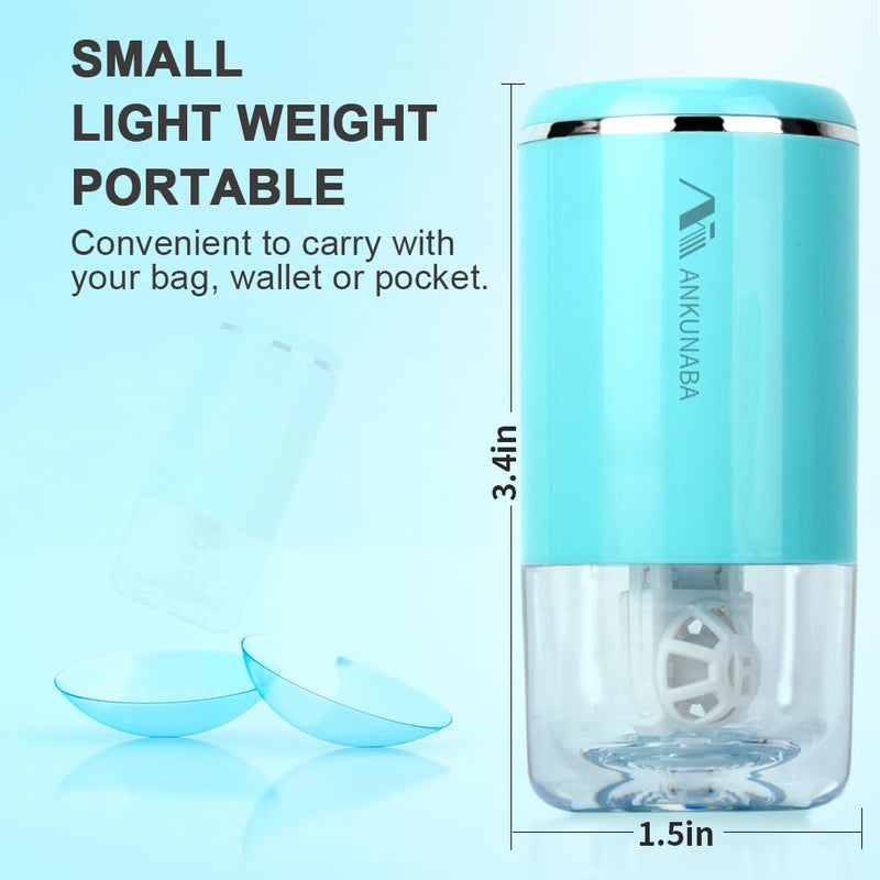 Contact Lens Cleaner, Portable Soft Contact Lens Cleaning Machine with USB Charger, Automatic Vibration Contact Lenses Cleaner Case for Traveling (Blue) Blue - BeesActive Australia