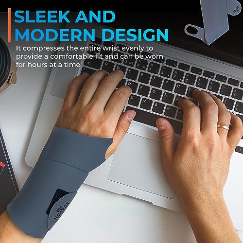 Wrist Brace for Carpal Tunnel – Thin Wrist Brace for Men and Women – Soft and Comfortable Wrist Compression Sleeve –Reusable Wrist Brace for Tendonitis (Grey-2 Pcs) Grey-2 Pcs