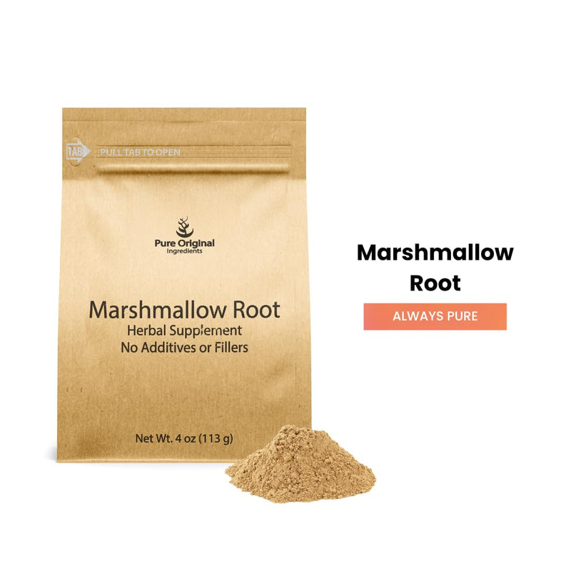 PURE ORIGINAL INGREDIENTS Marshmallow Root Extract (4 oz), Powder, Herbal Supplement 4 Ounce (Pack of 1)