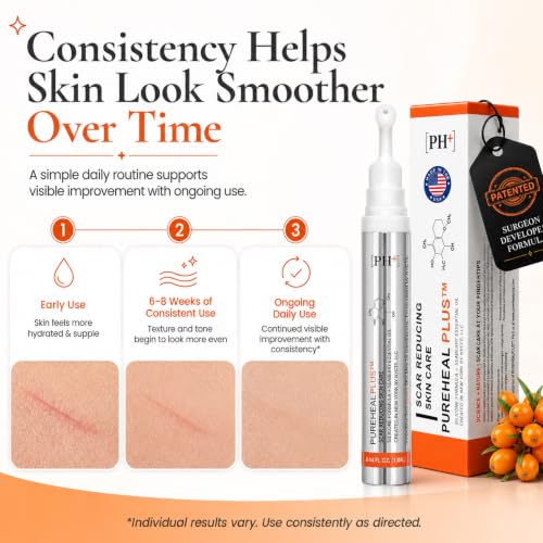 Patented Silicone Gel for Scars, Surgery, Burns & Acne 13g - Surgeon-Developed Scar Removal Cream for Surgical Scars, Old & New Scars, C-Section, Keloids, Stretch Marks, Made in USA