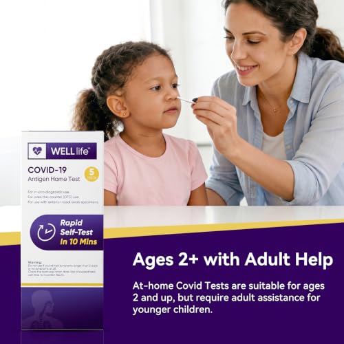 WELLlife COVID-19 Antigen Home Test, Covid Tests 5 Pack, Results in 10 Mins
