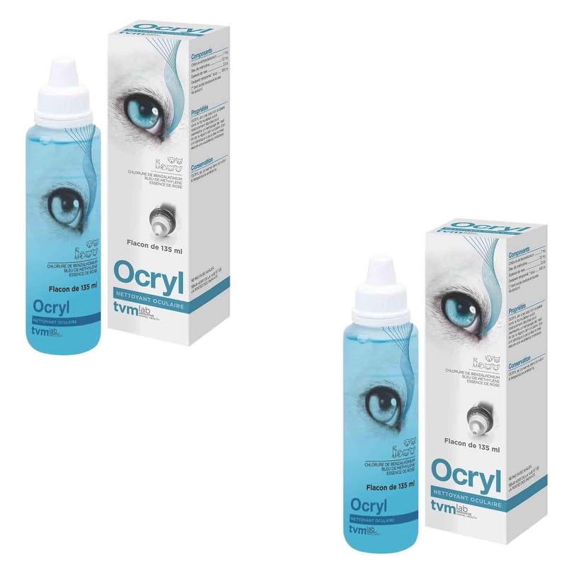 TVM Ocryl eye drops | Double pack | 2 x 135ml | Eye hygiene product for dogs, cats, horses and exotics | Can be helpful in removing dust and foreign objects