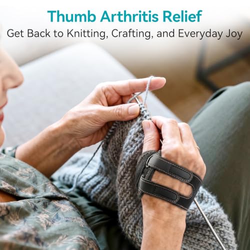 CMC Thumb Brace Left Hand, Mild Arthritis Relief Support Splint, Black, L Large