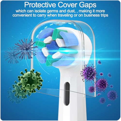 8 Pack Replacement Toothbrush Heads Compatible with Oral B iO, Brush Heads for Oral-B iO 2/3/4/5/6/7/8/9/10/7G Series, with Covers, White White-8 1 Count (Pack of 8)