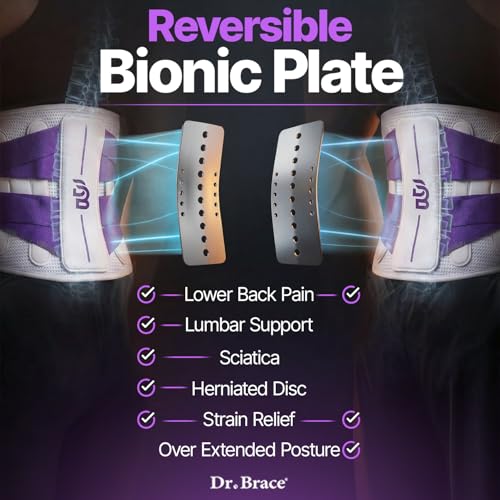 DR. BRACE® Lower Back Brace for Men & Women for Lower Back Pain Relief, Revolutionary Versatile Splints System & Removable Lumbar Pad, Adjustable & Breathable Back Support Brace (29.5-35.4″)