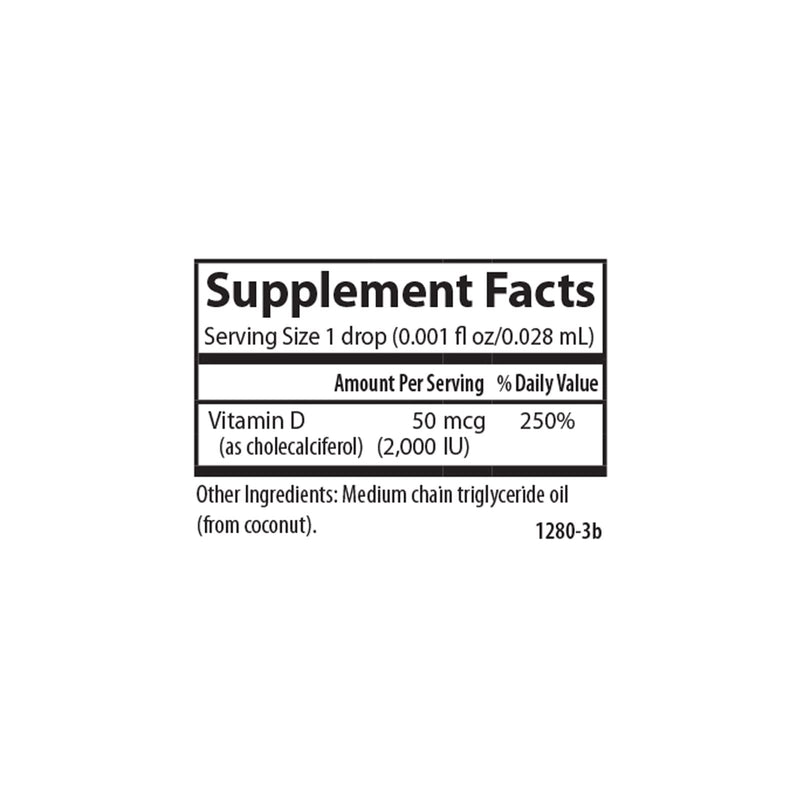 Carlson - Super Daily D3, Vitamin D Drops, 2,000 IU per Drop, 1-Year Supply, Vitamin D3 Liquid, Heart & Immune Health, Vegetarian, Liquid Vitamin D Drops, Unflavored, 365 Drops 0.35 Fl Oz (Pack of 1)