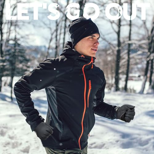 Bruvoalon Y322 Winter Gloves for Men & Women, -10℉ Touchscreen 5-Layer Thermal Insulated, Windproof Anti-Slip Ski Gloves Gray Medium