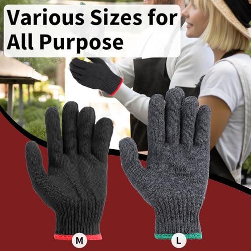 12 Pairs Black Gloves Men Women, Cooking Gloves for BBQ, Cooking, Grilling, Oven, Heat Resistant, Mechanics, Welding, Gardening Field Dressing Safty Work Gloves Bulk, Medium M(12 Pairs)