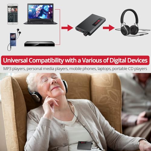 Neoteck Headphone Amplifier Bluetooth 5.0 Headphone Amp 16-300Ω 2-Stage Gain