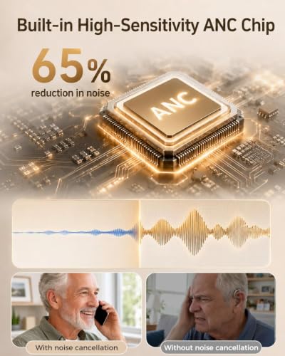 Hearing Aids for Seniors Rechargeable with Noise Cancelling Beige