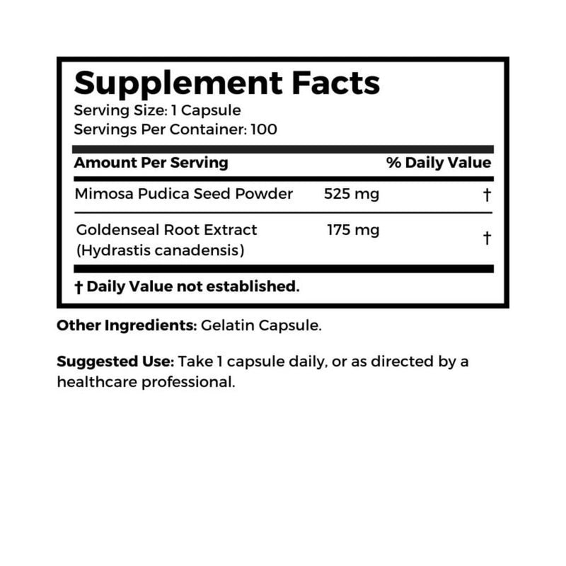 Dr Clark Store Mimosa Pudica & Goldenseal ‚Äì 100 Capsules, Supports Digestive Health, Gut Balance & Immune Support