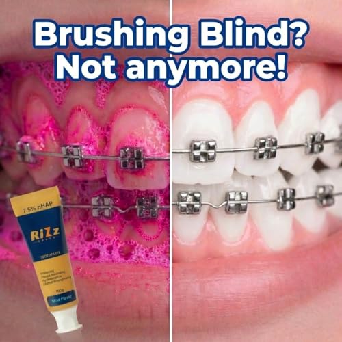 Plaque Revealing Toothpaste – Disclosing Formula Helps You See Plaque for Better Cleaning – Fluoride Free – Enamel Strengthening – Kids, Braces & Family Use – 4 oz