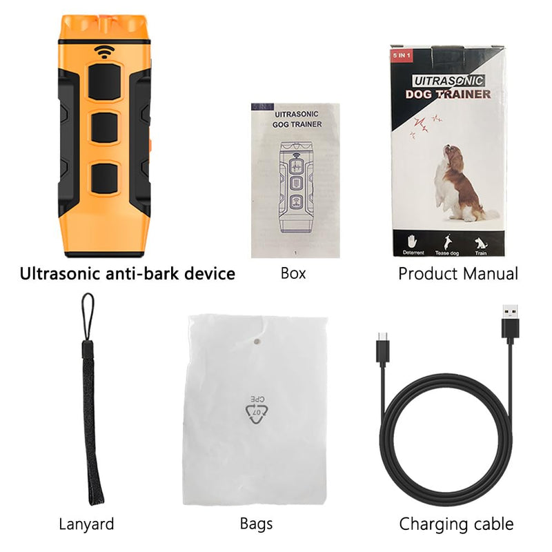 Dog Bark Deterrent Devices, 3X Ultrasonic Anti Barking, 32.8FT Anti Barking Device, 4 Gear Frequencies Safer Alternatives to Dog Training Bark Collars, Portable Design with Display