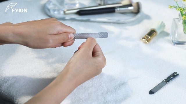 FVION Professional Metal Nail Files - 2 PCS, Double-Sided, Stainless Steel, Coarse & Fine Grit, Manicure & Pedicure Tool Set Medium
