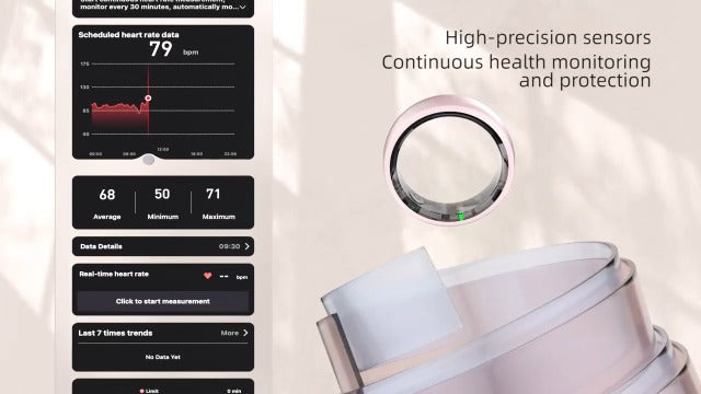 MounTova-T3-Ring, 2026 Ceramic Smart Ring for Men & Women, Sleep Activity Tracker, Heart Rate Stress & Mood Monitor, Gesture Control, IP68 Waterproof, No Subscription, iOS & Android (White, Size 11) White 11"