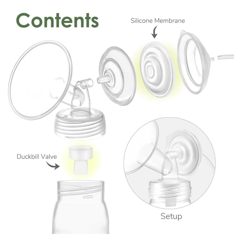Maymom Pump Parts Compatible with Spectra S1 Spectra S2 Spectra 9 Plus Incl Duckbill Valve Silicone Membrane Spectra Replace Spectra Duckbill Valve S2 Replacement Parts Not Original Spectra Pump Parts White 6 Count (Pack of 1) - BeesActive Australia