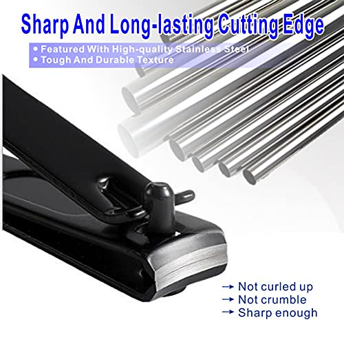 Manicure Set, Nail Clippers Set Professional Stainless Steel Grooming Kit Sharp with Black Leather Travel Case for Men Women (8 IN 1) 8 IN 1