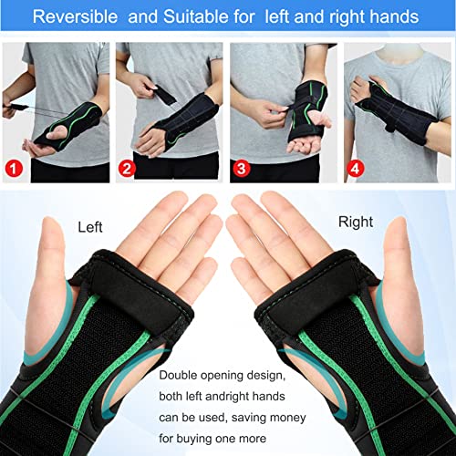 Forearm and Wrist Support Splint Brace 10.62" Length Reversible Wrist Brace for Carpal Tunnel for Men Women, Arm Compression Brace for Night Splint(Update Right & Left, Freesize)