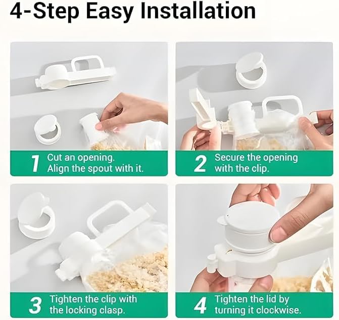 Bag Clips With Pour Spout,2 Pack Bag Clip With Pour Spout，Bag Clips With Pour Spout/Handle For Small Particle Food、Liquid、Dog/Cat Food Storage Organizer - BeesActive Australia