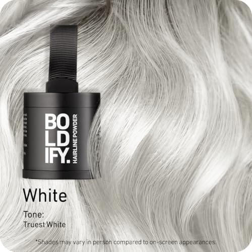Boldify Hairline Powder, Root Touch Up Hair Color White 10g 0.35 Ounce (Pack of 1)