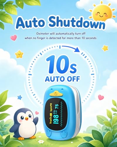 Healthtree JKS50A fingertip Pulse Oximeter with Small Finger Clip, SpO2 Blood Oxygen Monitor with OLED Display, Heart Rate Monitor, Portable O2 Saturation Tracker for Family Daily Health Monitoring Blue