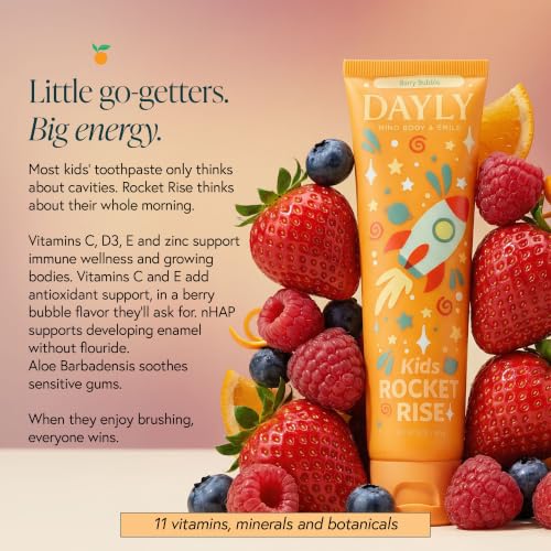 DAYLY Kids AM/PM Toothpaste Bundle, Nano Hydroxyapatite, Pack of 2 Kids Ritual