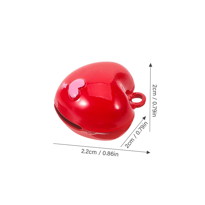 Kisangel 6Pcs Red Cat Collar Bell Heart Shaped Bell Jewelry Charms Pet Collar Pendant Training Charm Pendants Red Heart Keychain Charm for Pet Cat Dog Necklace Collar DIY Keyring Pendant - BeesActive Australia