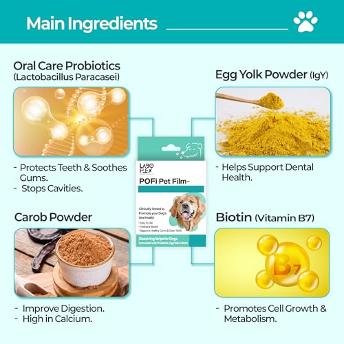 Dissolving Dog Dental Strips with Probiotics for Teeth Cleaning 30 Count
