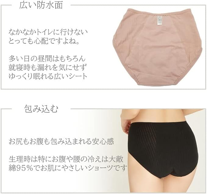 KarlyShop import s610 Sanitary Panties, Menstrual Underwear, Cotton, For Day/Night, For Many Days, Safe To Waist, Long, Firm Fabric, Waterproof -  Australia