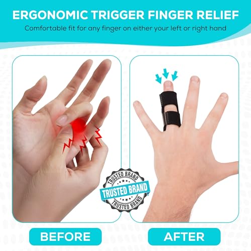 MedVance Finger Splint Universal Finger Straightener Brace & Support 3 Pack Double Strap Small
