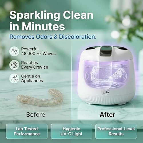 Cleansing Pod PRO + UV | Rechargeable Ultrasonic Retainer Cleaner Machine | 48kHz Ultrasonic Dental Pod for Mouthguard, Dentures & Aligners | 3 Cleaning Modes | Tablets Included Arctic White