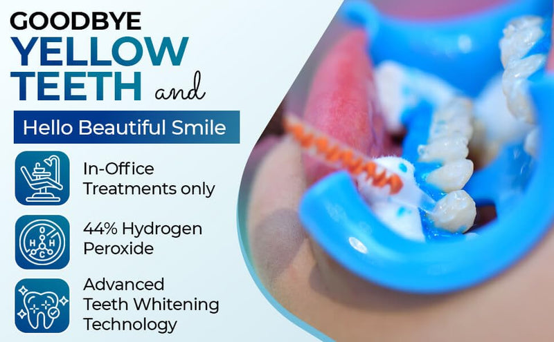 Professional Teeth Whitening Gel 44% Hydrogen Peroxide – LaserGlow in-Office Formula | Dual Barrel Auto-Mix Syringe | for Salons, Medspas & Whitening Technicians | 5mL