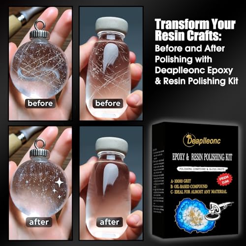 Epoxy Resin Polishing Kit, Epoxy Resin Polishing Compound is Specially Formulated for High-Gloss Finishes, Removing Surface Scratches and Restoring The Luster