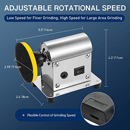 Electric Resin Polishing Machine, Resin Sanding and Polishing Kit Sander, 90W 7-Speed 24V, Including 26 PCS Sandpaper Resin Grinding Polisher Supplies, Epoxy Casting Tools for Resin Molds