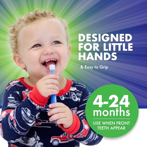 Brilliant Oral Care Baby Toothbrush with Soft Bristles and Round Head, for a Toddler Approved, Easy to Use All-Around Clean Mouth, Ages 0-2 Years, Pink, 3 Pack 3 Count (Pack of 1)